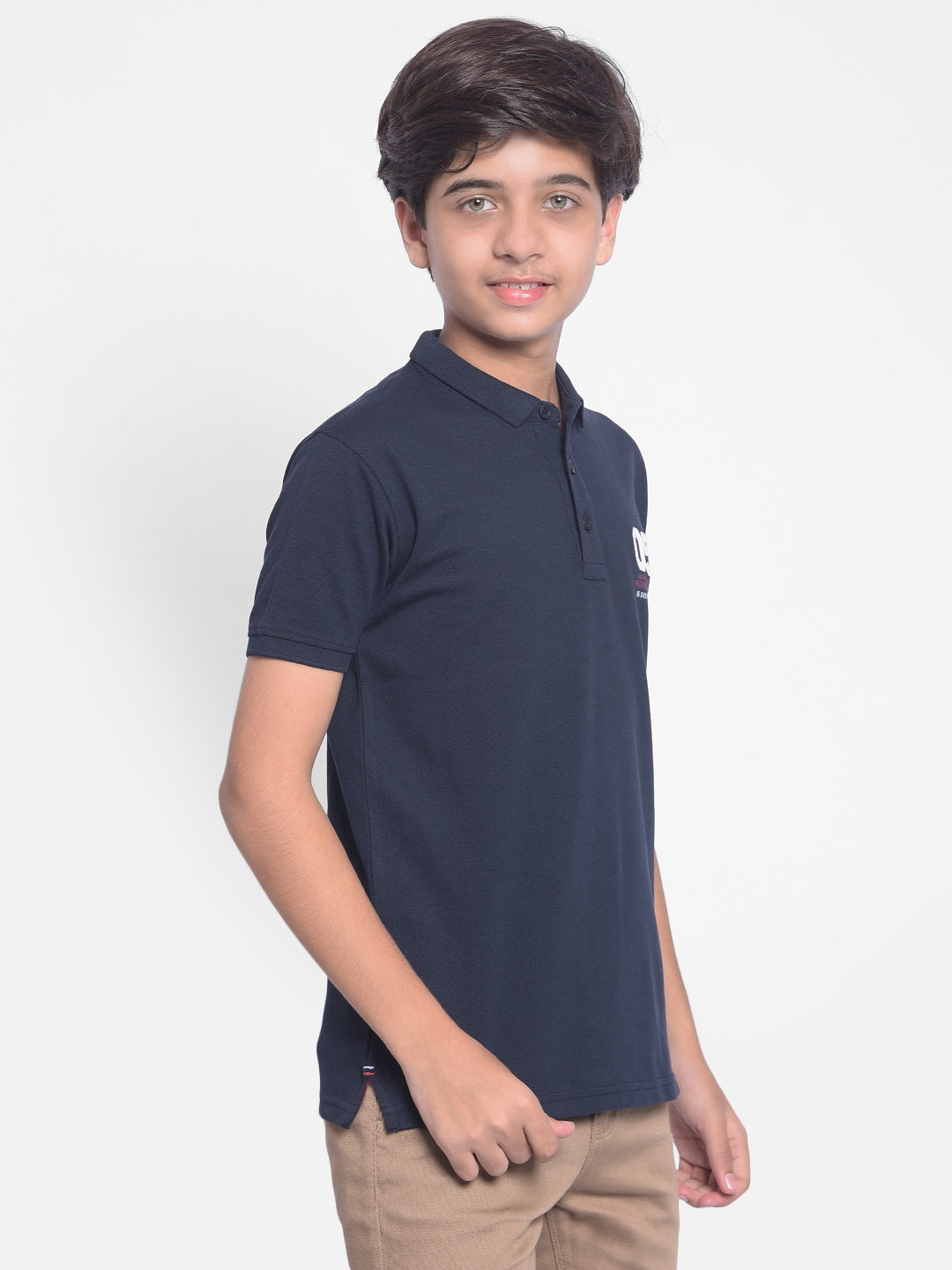 Navy Blue Polo T-shirt-Boys T-shirt-Crimsoune Club