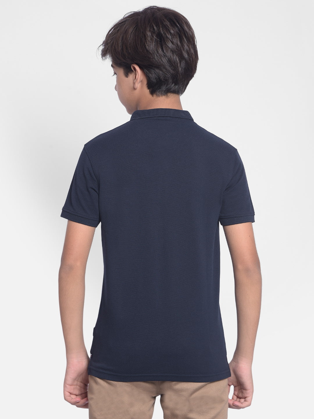 Navy Blue Polo T-shirt-Boys T-shirt-Crimsoune Club