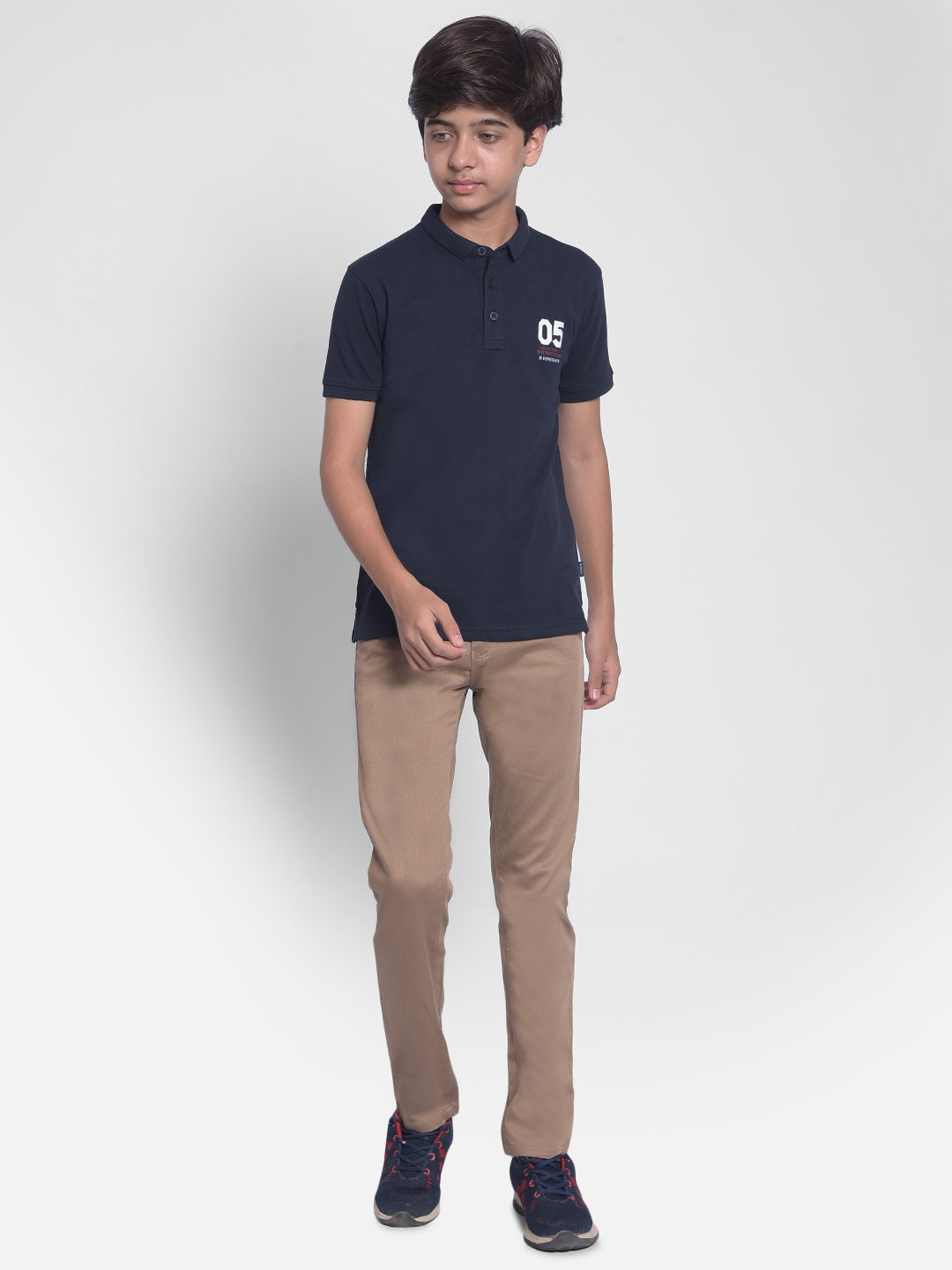 Navy Blue Polo T-shirt-Boys T-shirt-Crimsoune Club