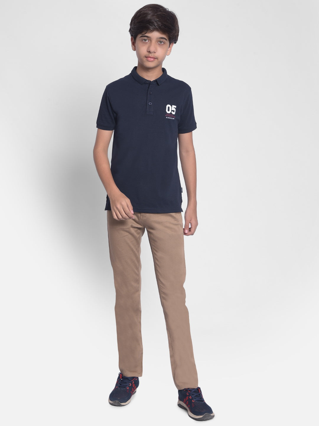 Navy Blue Polo T-shirt-Boys T-shirt-Crimsoune Club