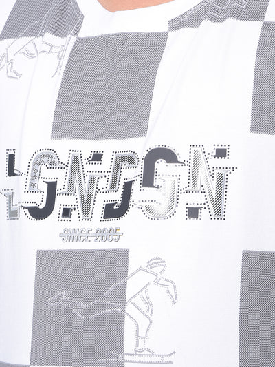 Grey Typographic Printed T-Shirt-Boys T-Shirts-Crimsoune Club