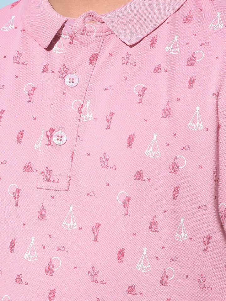 Pink Printed T-Shirt-Boys T-Shirts-Crimsoune Club