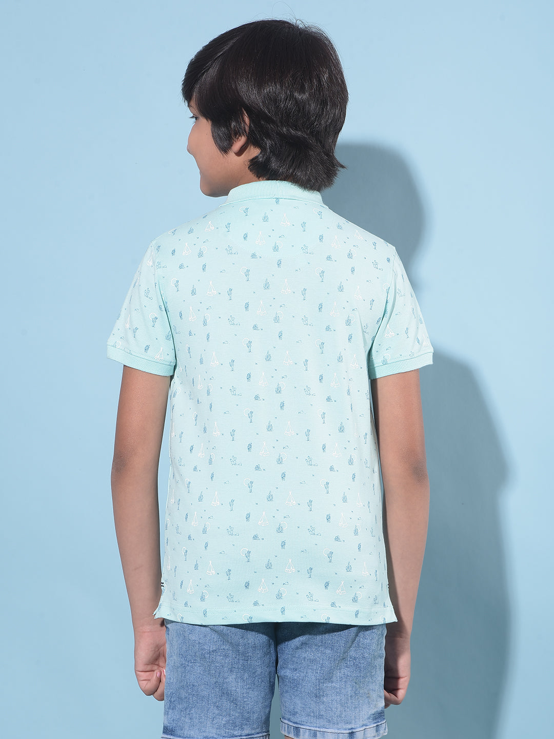 Blue Printed T-Shirt-Boys T-Shirts-Crimsoune Club