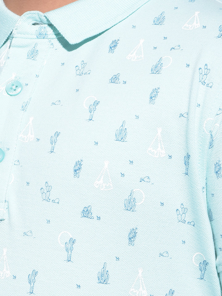Blue Printed T-Shirt-Boys T-Shirts-Crimsoune Club