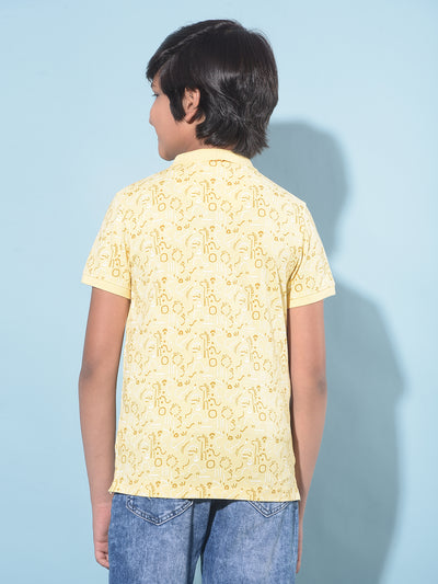 Mustard Printed T-Shirt-Boys T-Shirts-Crimsoune Club