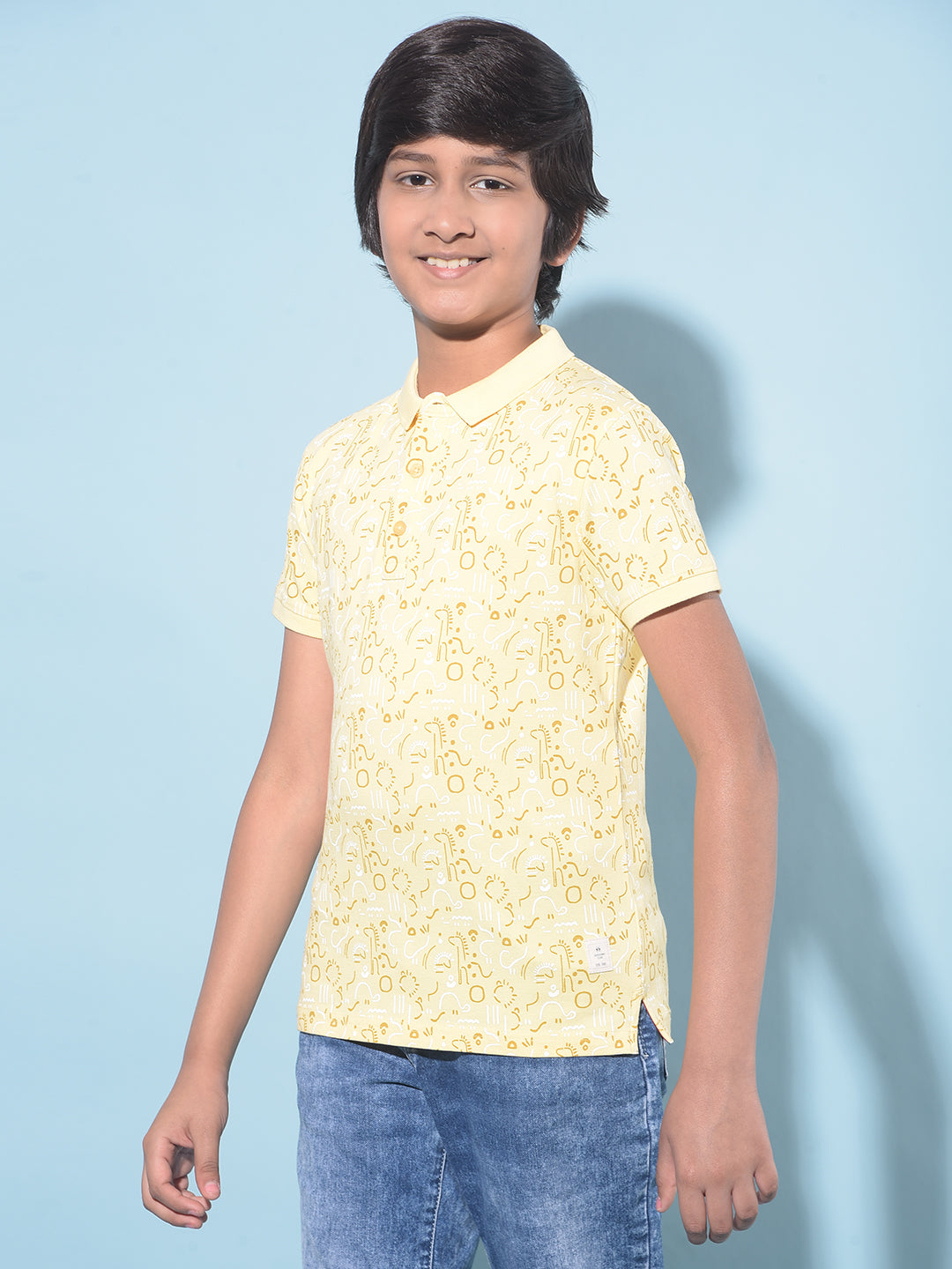 Mustard Printed T-Shirt-Boys T-Shirts-Crimsoune Club