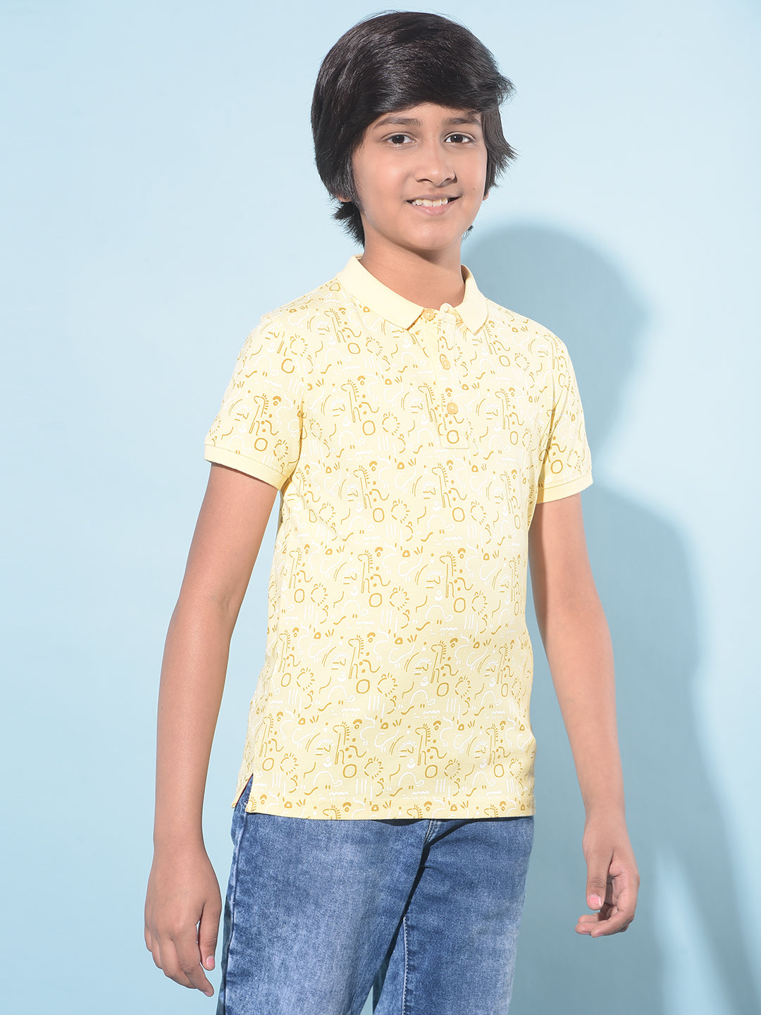 Mustard Printed T-Shirt-Boys T-Shirts-Crimsoune Club