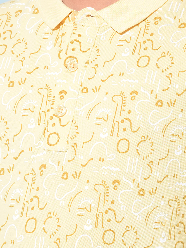 Mustard Printed T-Shirt-Boys T-Shirts-Crimsoune Club