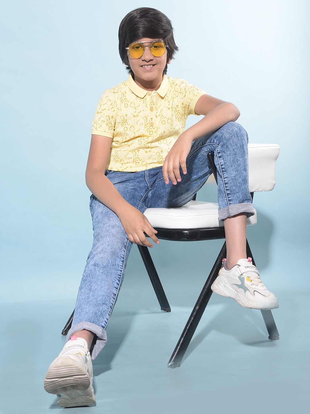 Mustard Printed T-Shirt-Boys T-Shirts-Crimsoune Club