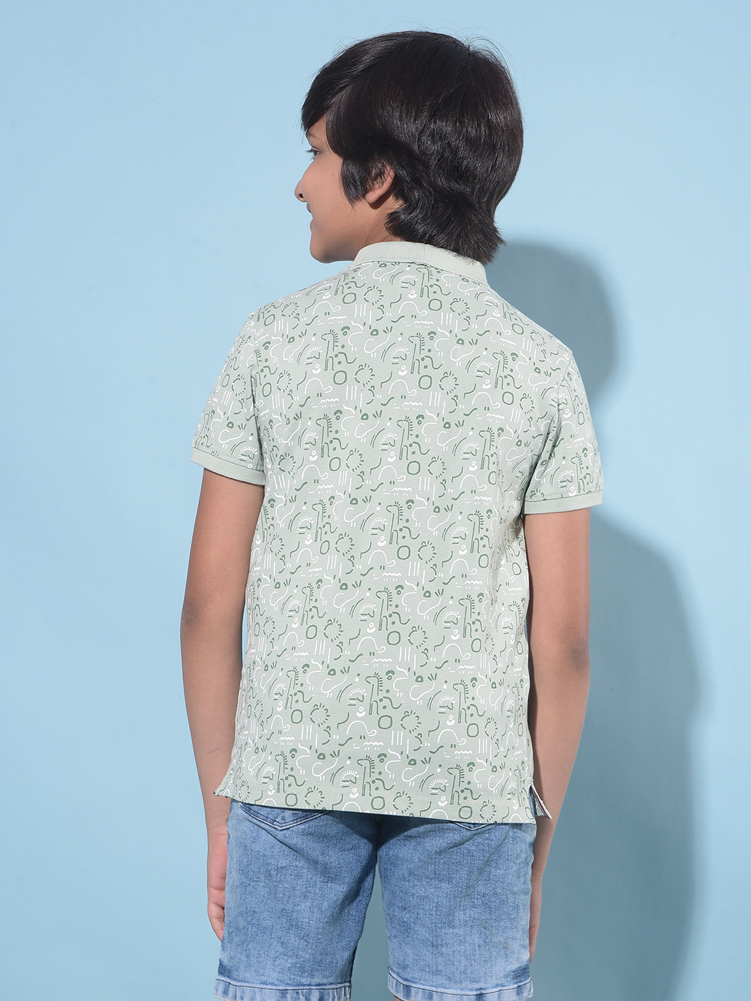 Green Printed T-Shirt-Boys T-Shirts-Crimsoune Club