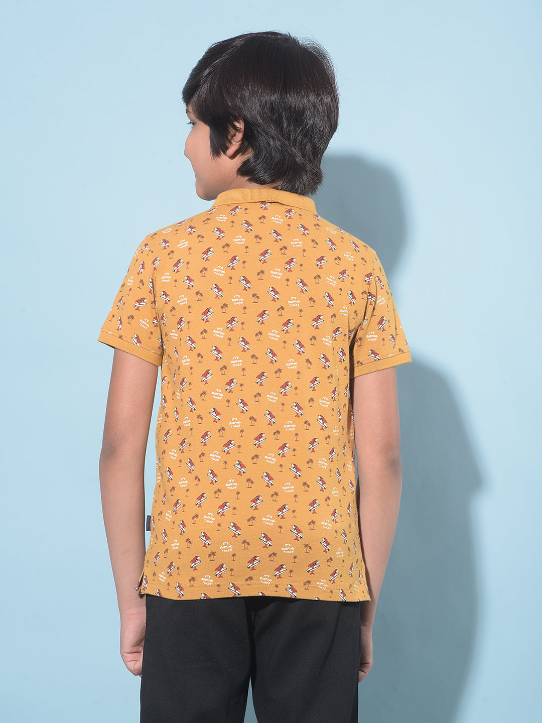 Mustard Printed T-Shirt-Boys T-Shirts-Crimsoune Club