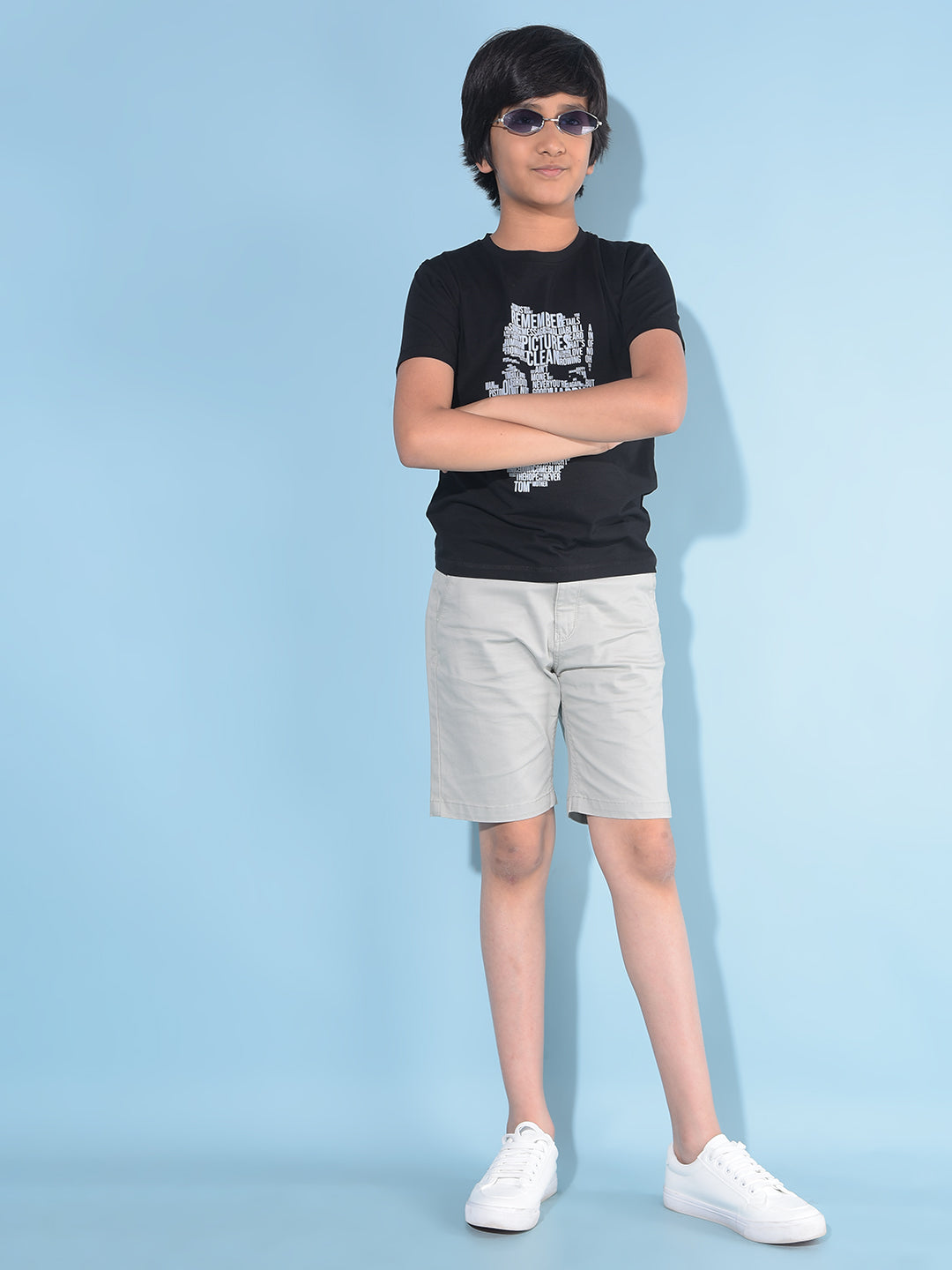 Black Typographic Print T-Shirt-Boys T-Shirts-Crimsoune Club