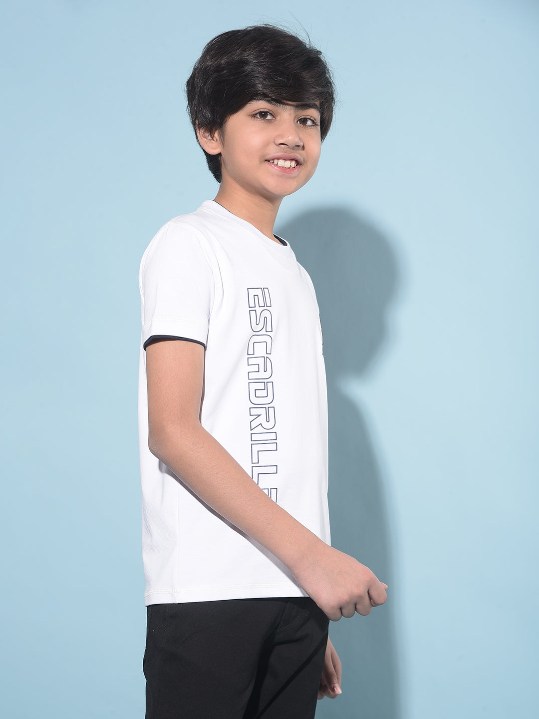 White Typographic Printed T-Shirt-Boys T-Shirts-Crimsoune Club