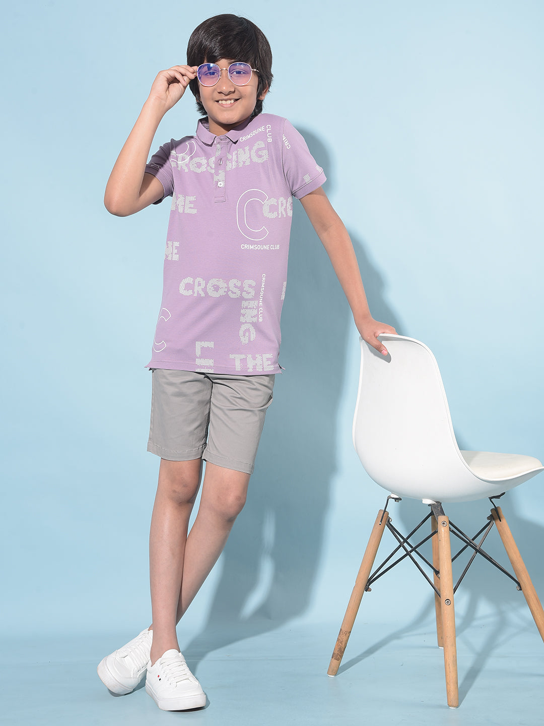 Purple Typographic Printed T-Shirt-Boys T-Shirts-Crimsoune Club