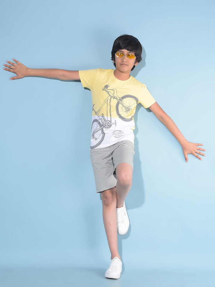 Yellow Graphic Print T-Shirt-Boys T-Shirts-Crimsoune Club