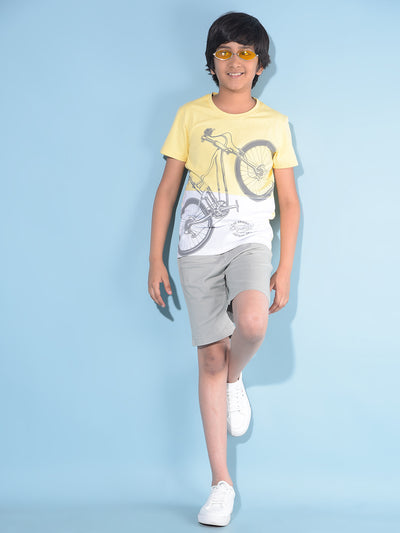 Yellow Graphic Print T-Shirt-Boys T-Shirts-Crimsoune Club