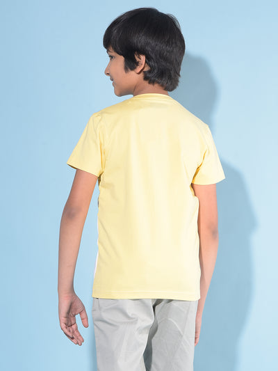 Yellow Graphic Print T-Shirt-Boys T-Shirts-Crimsoune Club