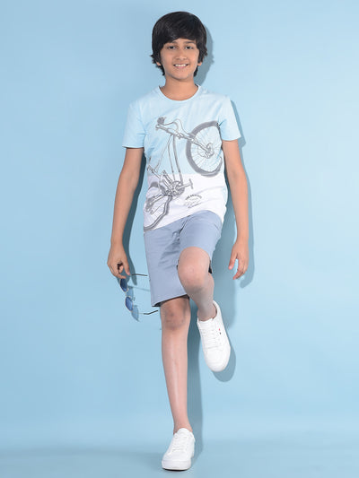 Blue Graphic Print T-Shirt-Boys T-Shirts-Crimsoune Club