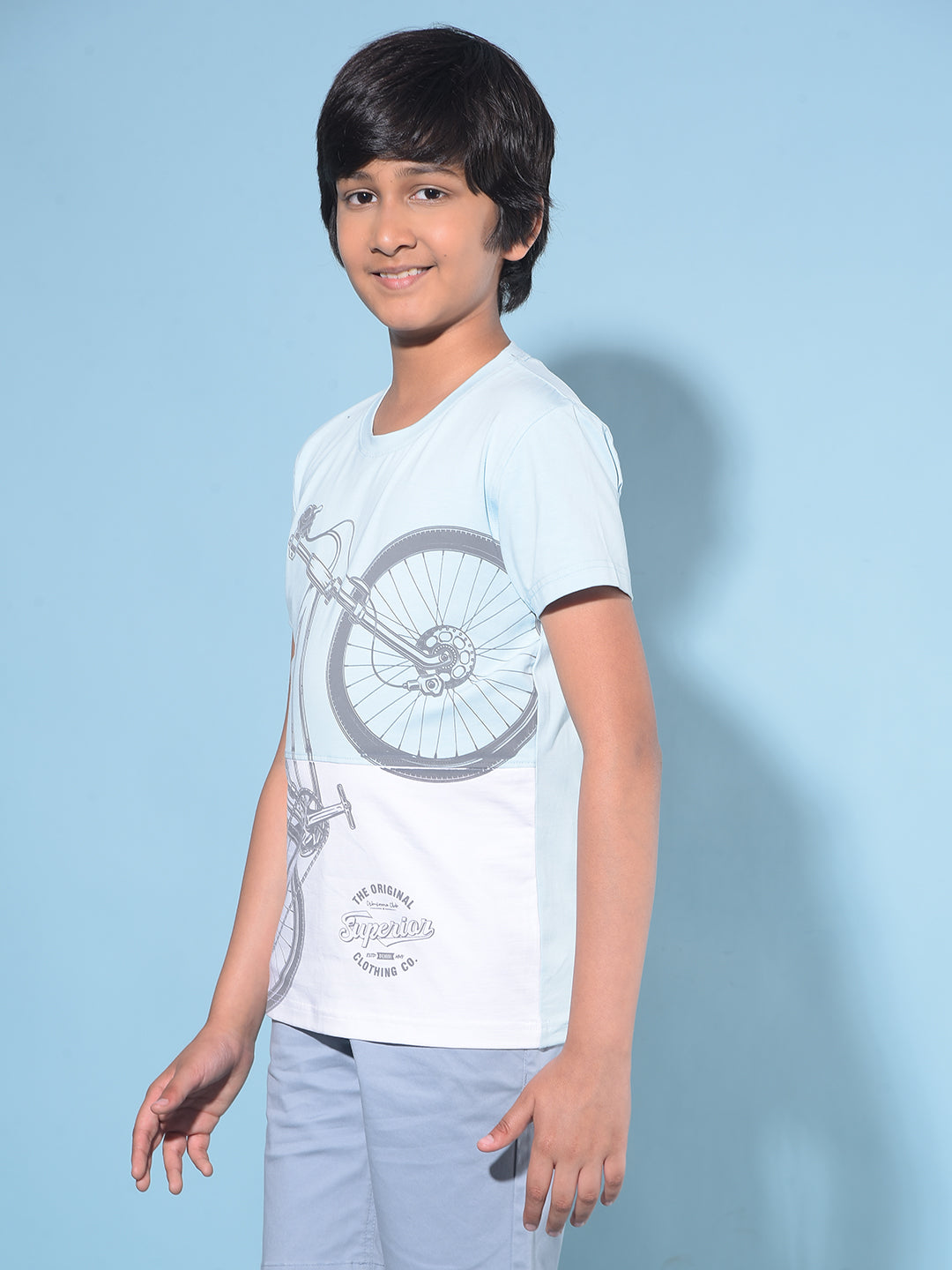 Blue Graphic Print T-Shirt-Boys T-Shirts-Crimsoune Club