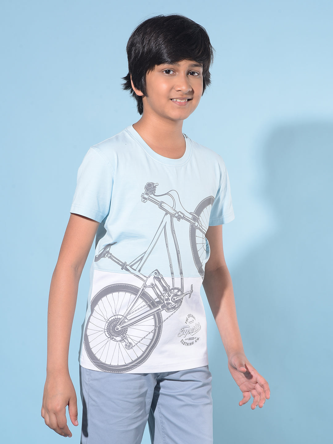 Blue Graphic Print T-Shirt-Boys T-Shirts-Crimsoune Club