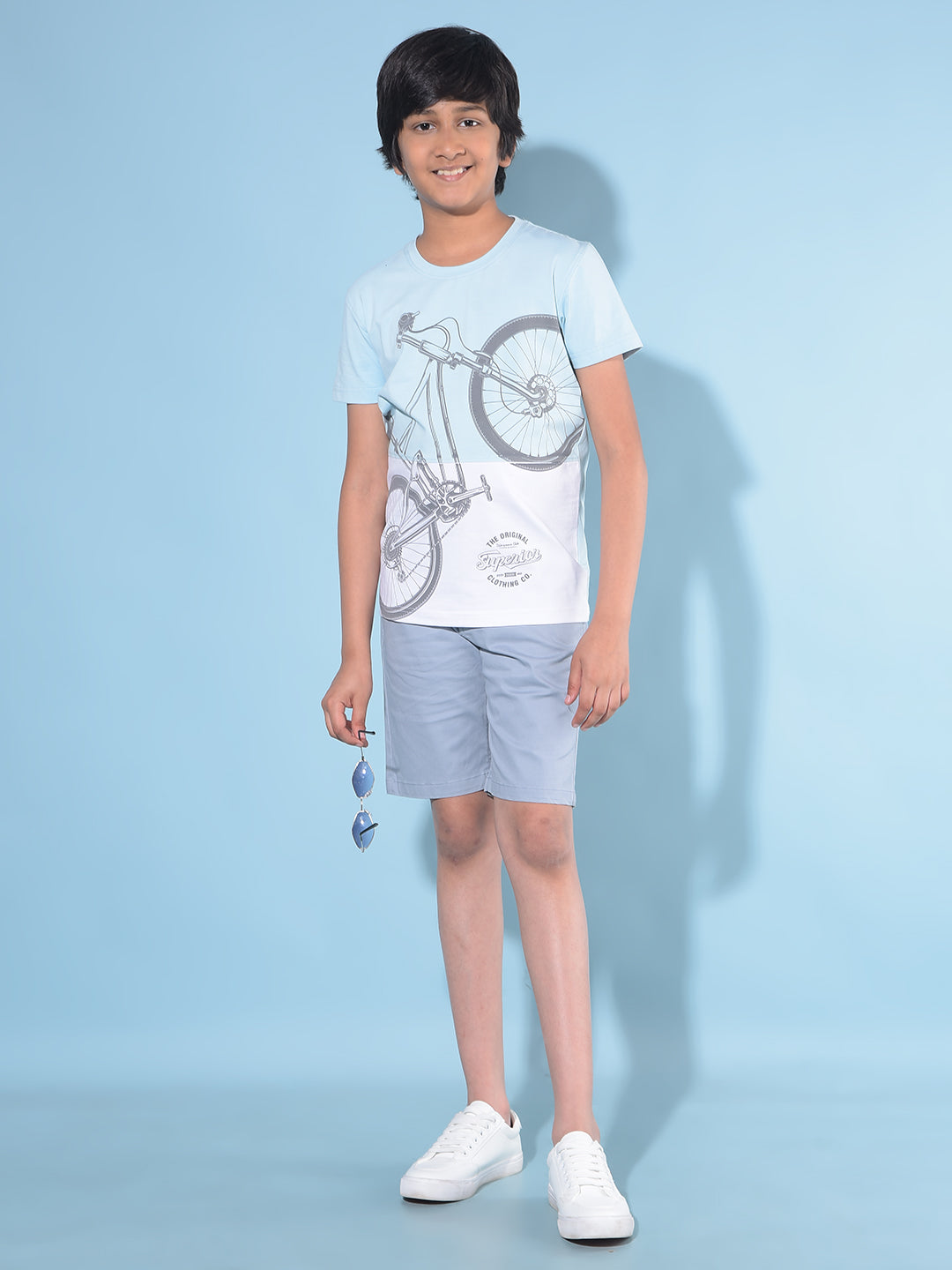 Blue Graphic Print T-Shirt-Boys T-Shirts-Crimsoune Club