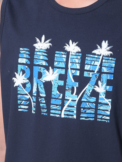 Navy Blue Graphic Print T-Shirt-Boys T-Shirts-Crimsoune Club