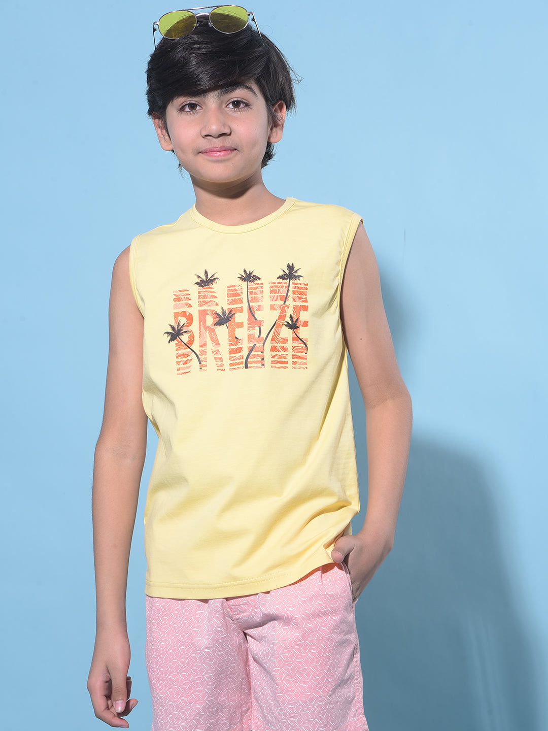 Yellow Graphic Print T-Shirt-Boys T-Shirts-Crimsoune Club