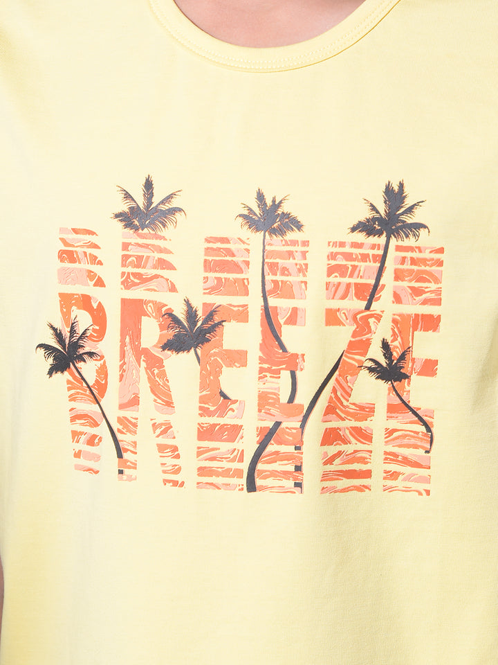 Yellow Graphic Print T-Shirt-Boys T-Shirts-Crimsoune Club
