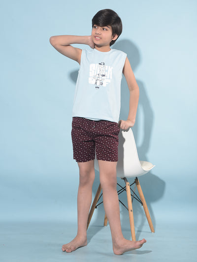 Blue Graphic Print T-Shirt-Boys T-Shirts-Crimsoune Club