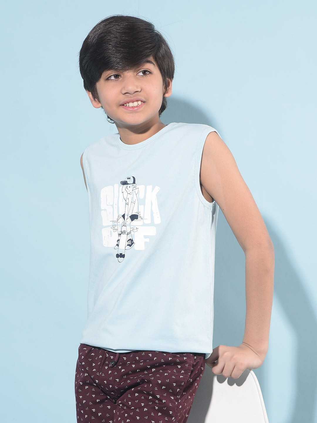 Blue Graphic Print T-Shirt-Boys T-Shirts-Crimsoune Club