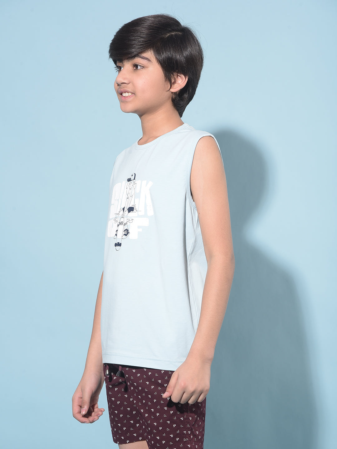 Blue Graphic Print T-Shirt-Boys T-Shirts-Crimsoune Club