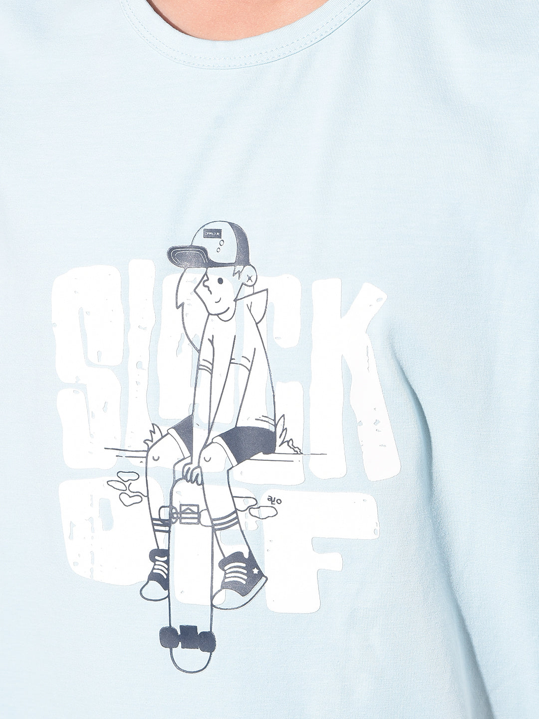 Blue Graphic Print T-Shirt-Boys T-Shirts-Crimsoune Club