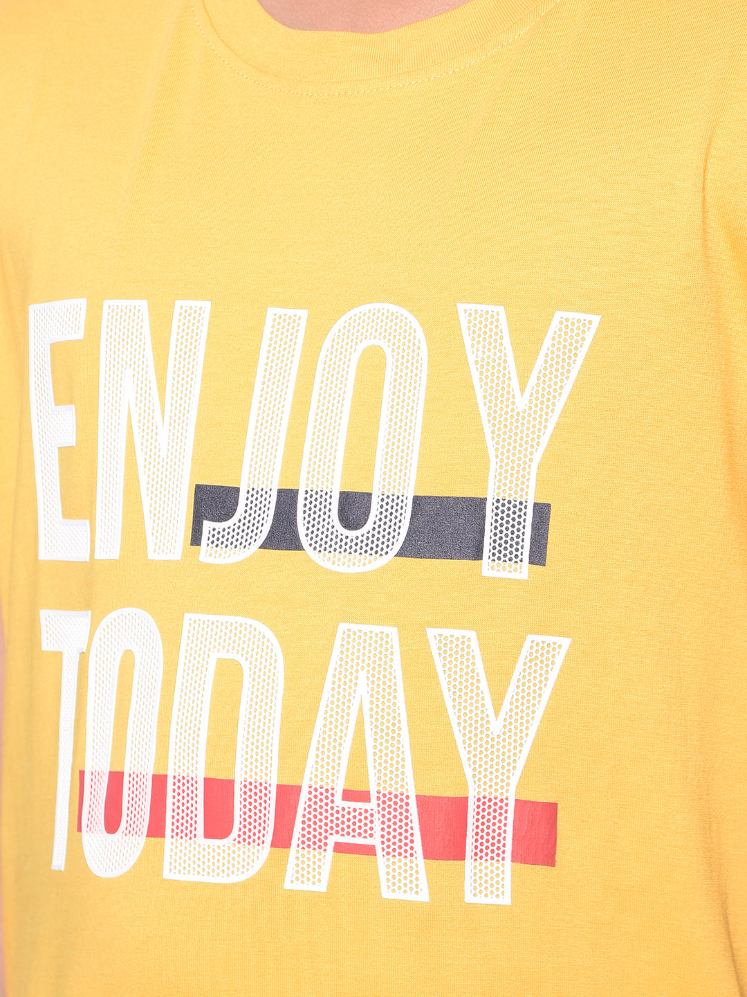 Mustard Typographic Printed T-Shirt-Boys T-Shirts-Crimsoune Club