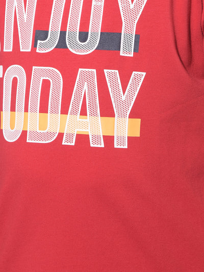 Red Typographic Printed T-Shirt-Boys T-Shirts-Crimsoune Club