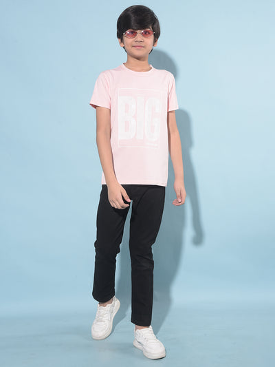 Pink Typographic Printed T-Shirt-Boys T-Shirts-Crimsoune Club