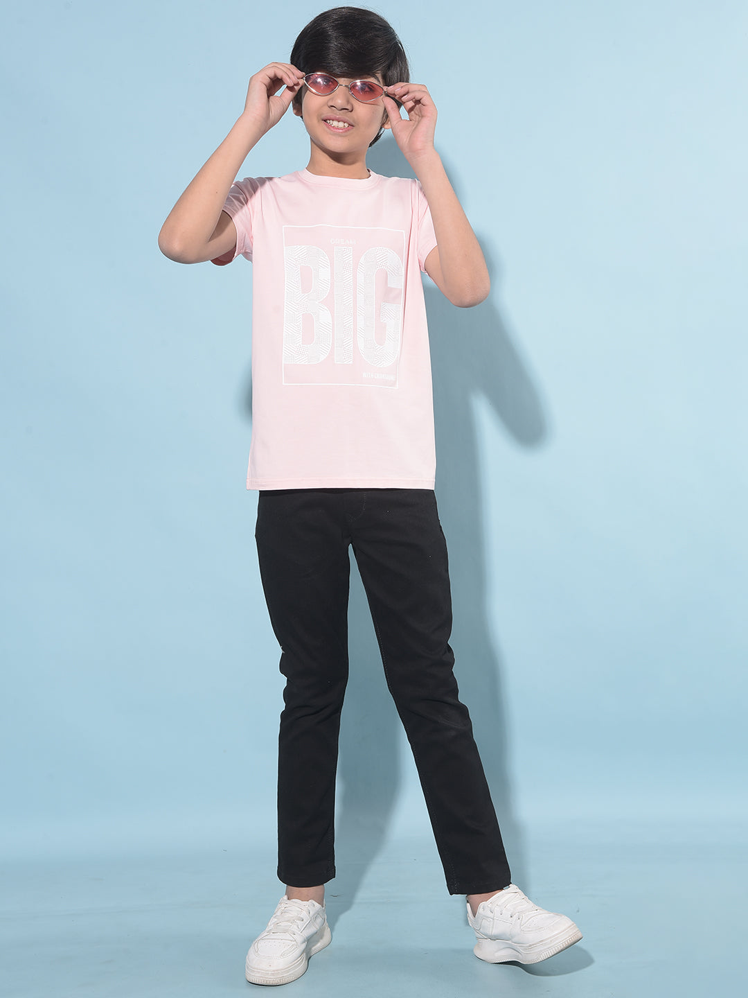 Pink Typographic Printed T-Shirt-Boys T-Shirts-Crimsoune Club