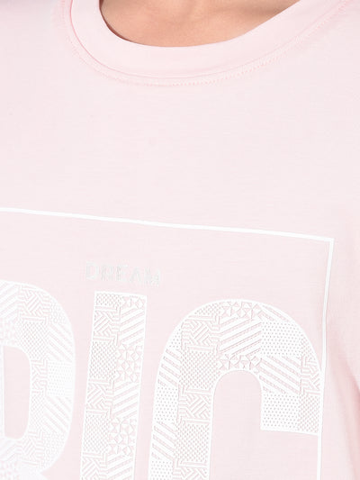 Pink Typographic Printed T-Shirt-Boys T-Shirts-Crimsoune Club