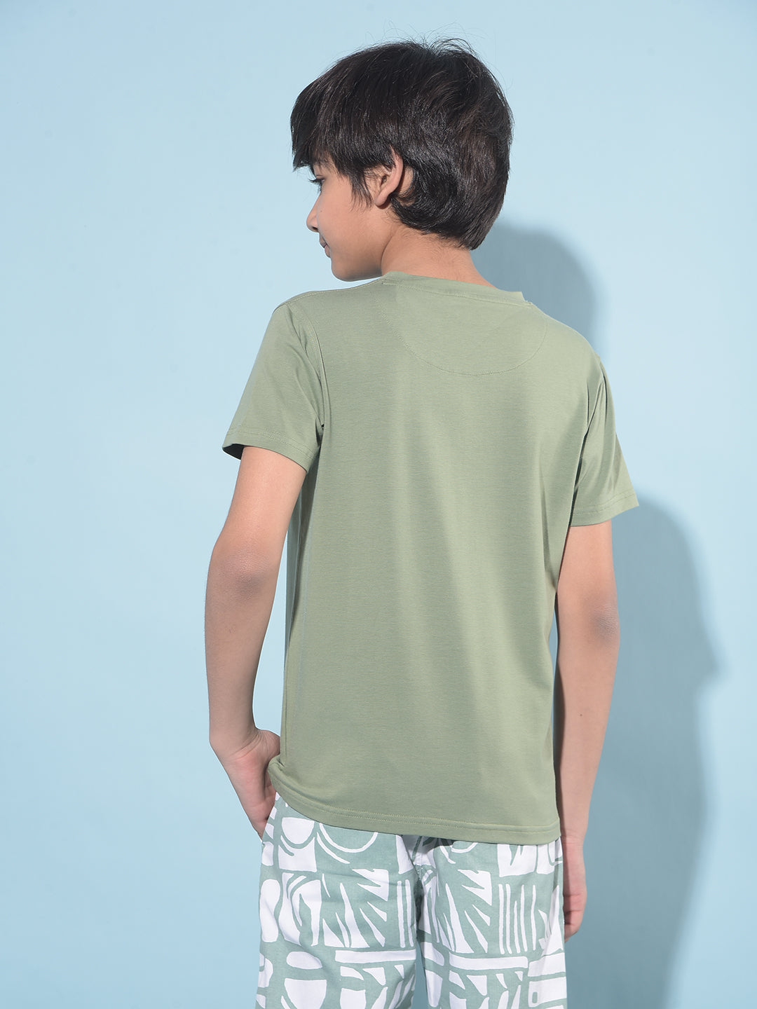 Green Typographic Printed T-Shirt-Boys T-Shirts-Crimsoune Club