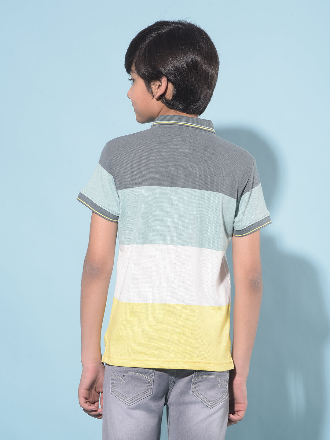 Grey Color-Blocked T-Shirt-Boys T-Shirts-Crimsoune Club