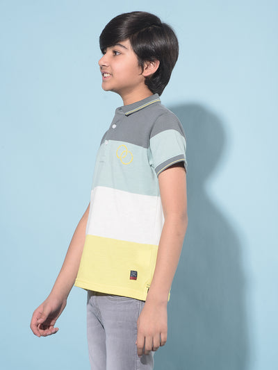 Grey Color-Blocked T-Shirt-Boys T-Shirts-Crimsoune Club