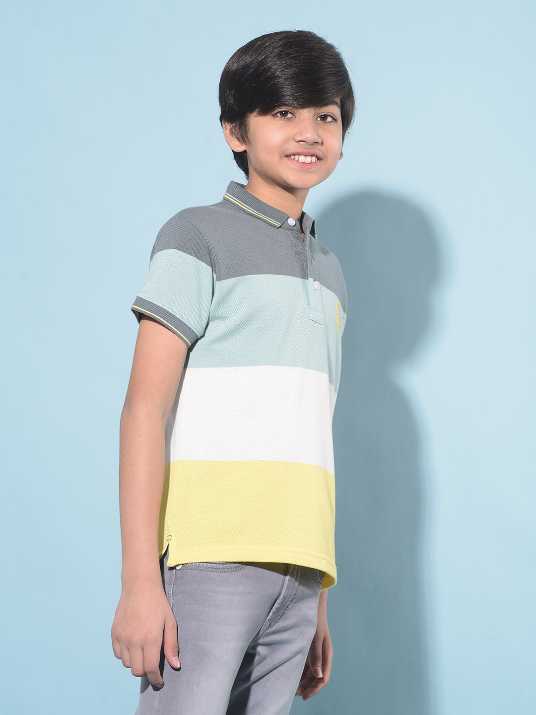 Grey Color-Blocked T-Shirt-Boys T-Shirts-Crimsoune Club