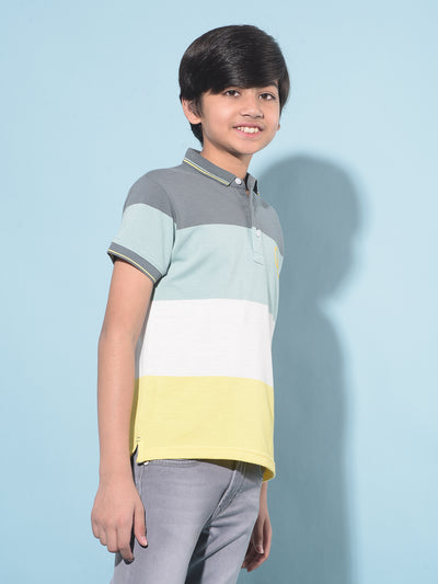 Grey Color-Blocked T-Shirt-Boys T-Shirts-Crimsoune Club