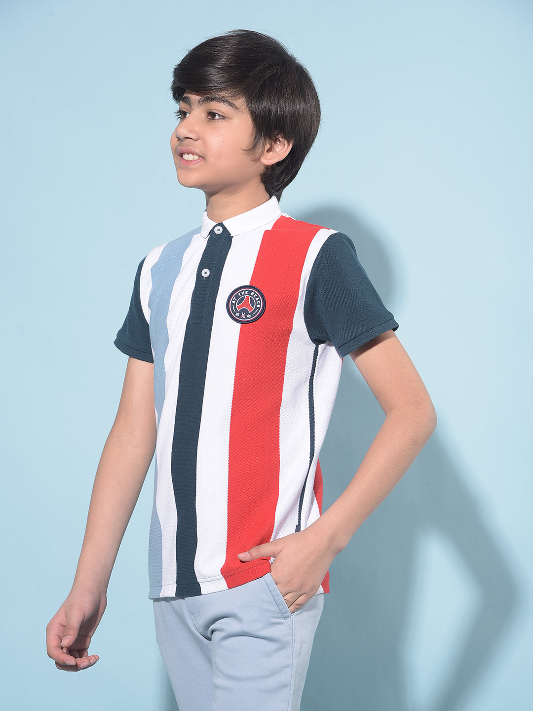 Multi Color Color-Blocked T-Shirt-Boys T-Shirts-Crimsoune Club