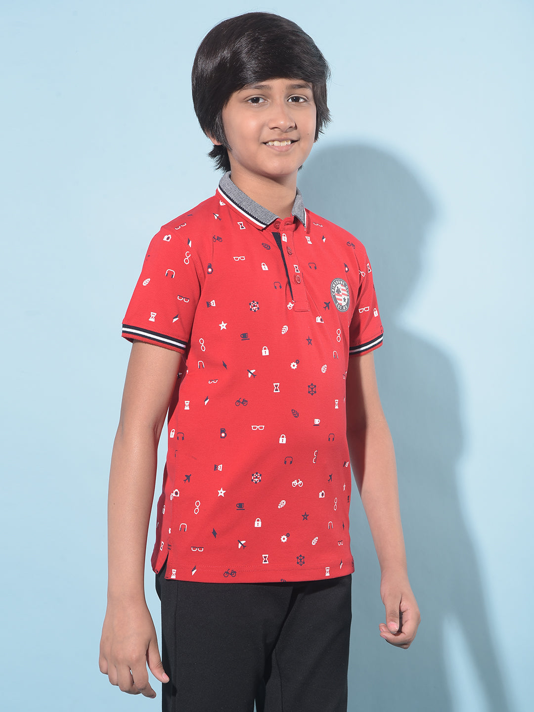 Red Printed T-Shirt-Boys T-Shirts-Crimsoune Club