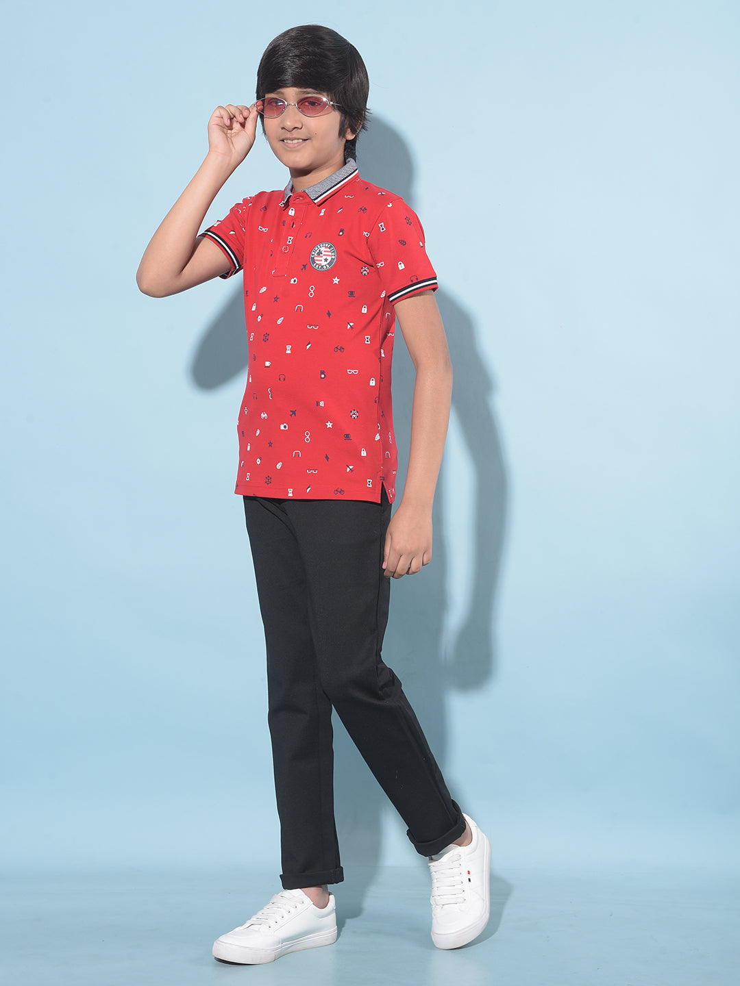 Red Printed T-Shirt-Boys T-Shirts-Crimsoune Club