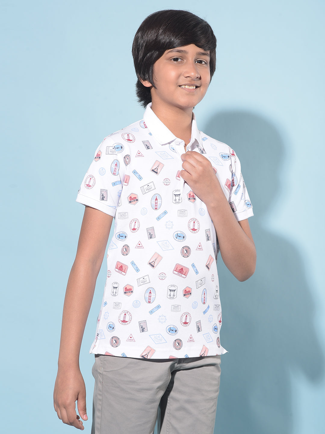 White Printed T-Shirt-Boys T-Shirts-Crimsoune Club