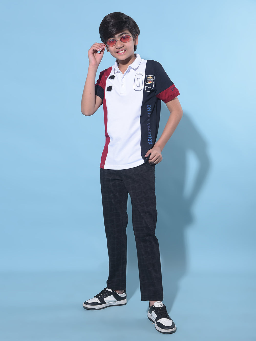 White Color-Blocked T-Shirt-Boys T-Shirts-Crimsoune Club