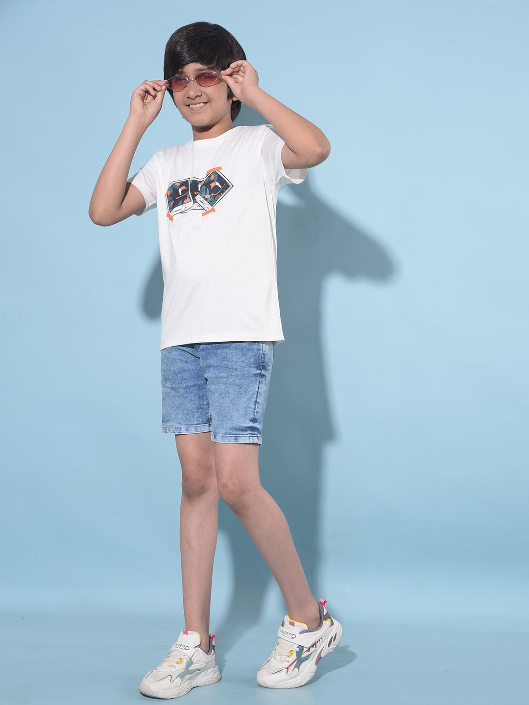 White Graphic Print T-Shirt-Boys T-Shirts-Crimsoune Club