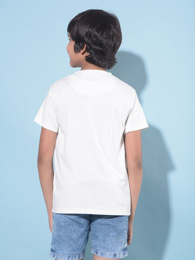 White Graphic Print T-Shirt-Boys T-Shirts-Crimsoune Club