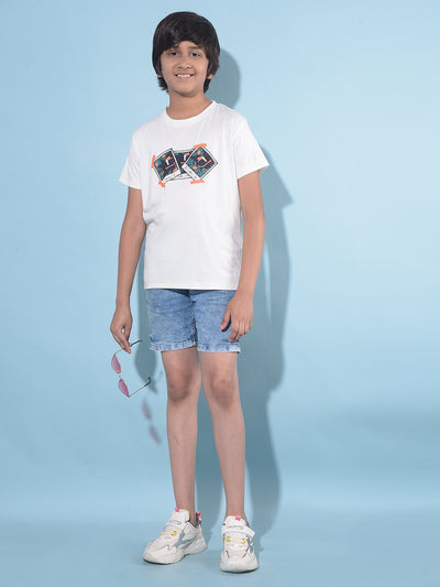 White Graphic Print T-Shirt-Boys T-Shirts-Crimsoune Club